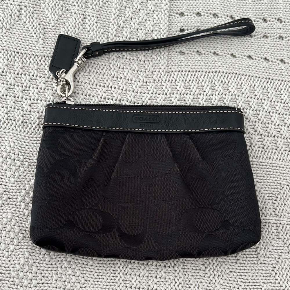 Coach Black Minimalist Wristlet Clutch